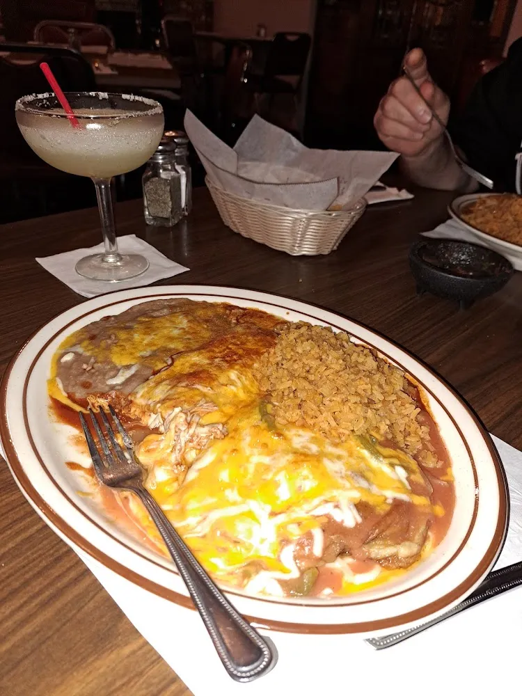 Chili Relleno and Chicken Enchilada